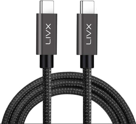 Solid 100W 5A Type C to Type C 3 Metre Hızlı Şarj ve Data Kablosu Halat Örgülü Space Gray