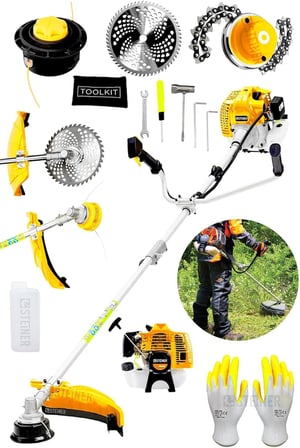 Alman 16 Hp Tam Profesyonel Yan Tipi Benzinli Tırpan Ot Çalı Çim Biçme Makinesi + Canavar Başlık