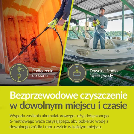 ONE+ 18V 3'ü 1 arada Nozul Orta Basınçlı Yıkayıcı Pil 2,5 Ah Pil ve Şarj Cihazı RY18PW22A-125