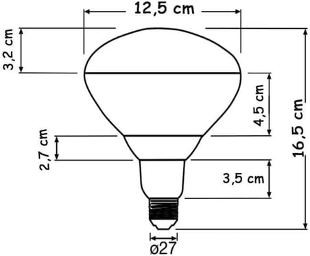 250W Infrared Şeffaf Ampul E27