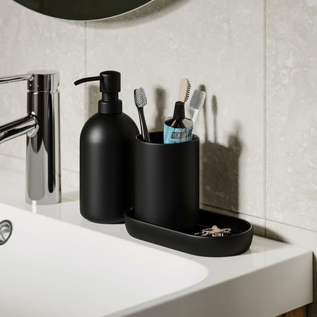 Banyo Seti, Siyah, 3 Parça