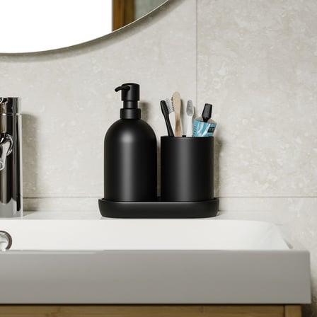 Banyo Seti, Siyah, 3 Parça