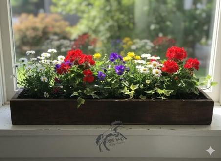 Ahşap Dekoratif Saksı, 50 Cm Küçük Saksı, İnce Uzun, Kaktüs Sukulent Ve Diğer Çiçekler İçin