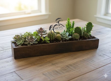Ahşap Dekoratif Saksı, 50 Cm Küçük Saksı, İnce Uzun, Kaktüs Sukulent Ve Diğer Çiçekler İçin