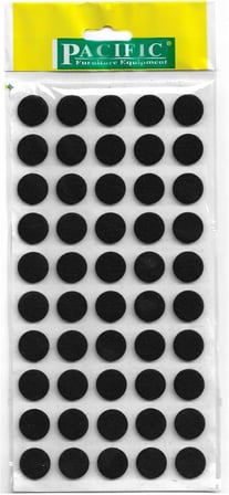 Yuvarlak Yapışkanlı Sandalye Koltuk Mobilya Ayak Keçesi Felt 18 Mm Siyah