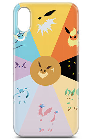 Apple iPhone XS Max uyumlu Pokemon 29 TPU Silikon Eevee Evrimi