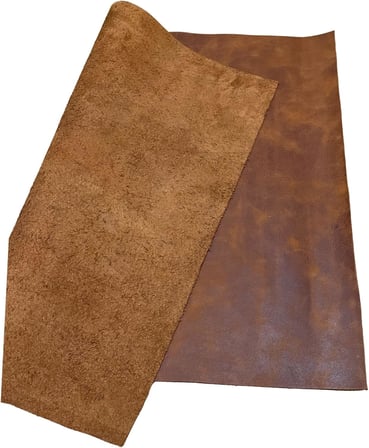 Crazy Horse Parça Deri, Deri Hobi Uğraşlarında DIY Cüzdan, Kartlık, Çanta vb İçin Panel Kesim Hakiki Deri Parçası, 1 Adet (Taba, 50x40 cm)