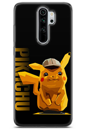 Xiaomi Redmi Note 8 Pro uyumlu Pokemon 28 4K Kapak Pikachu Pokemon Siyah