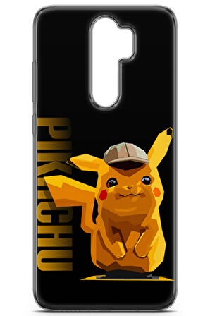 Xiaomi Redmi Note 8 Pro uyumlu Pokemon 28 4K Kapak Pikachu Pokemon Siyah