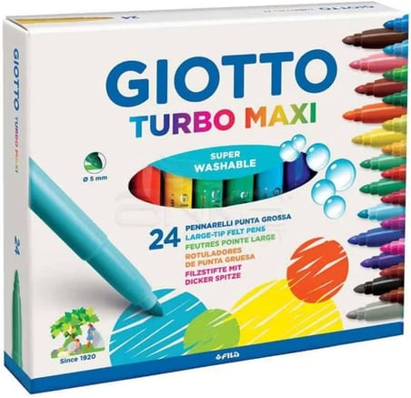 Giotto Turbo Maxi Jumbo Keçeli Kalem Seti, 24'lü, Renkli