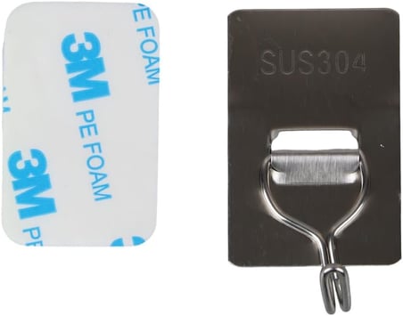 GüncelÇarşı 5 Adet 304 Paslanmaz Çelik Kanca Askılık, Yapışkanlı Güçlü Yük Taşıyan, Su Geçirmez ve Neme Dayanıklı 5'li Paket Metal Çelik Askı