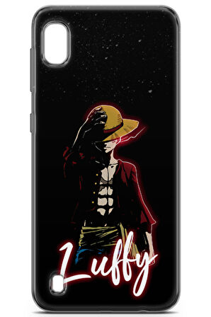 Samsung Galaxy A10 uyumlu Anime 36 HD Baskı One Piece Luffy Siyah