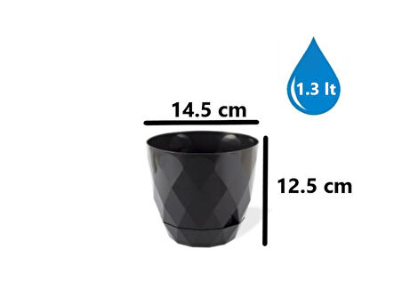 Omnipazar KRS-452 Yakamoz Tabaklı Plastik Saksı Takımı 1.3 Litre No 2
