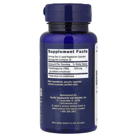 TMG as betaine anhydrous 500 mg 60 Liquid vegetarian capsules