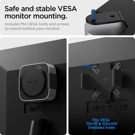 Spigen Mac mini M4 Montaj Standı LD205 Black - AMP09226