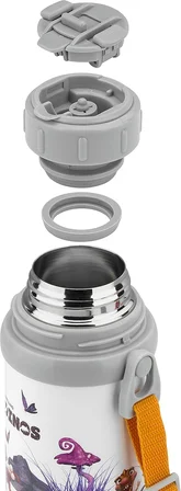 Thermo Isoleerfles Met Beker in Draagriem - 380 ml - Dino Marka
