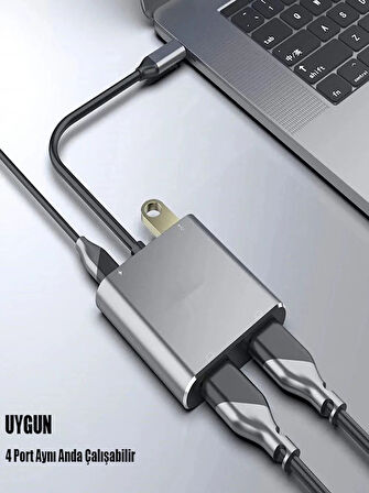 PC Macbook Ekran Genişletici Çift HDMI VGA USB 3.0 4K 60Hz USB C Hub Ekran Çift Monitör Genişletici