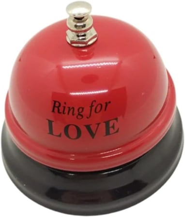 Giralstore Masaüstü Dekoratif Resepsiyon Zili Görevli Çağırma Zili Çan(Ring For Love) Kırmızı Çan