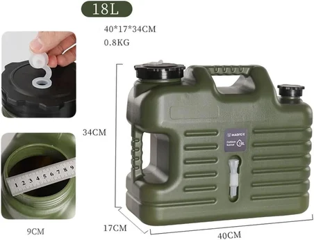 Musluklu Su Bidonu - Galon Air PE - 18 Litre - Yeşil - 547309