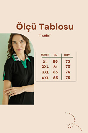 Haki Desenli Kısa Kollu Kadın Büyük Beden Pamuklu T-shirt