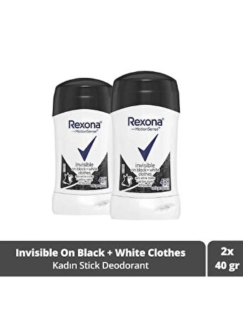 Rexona Motion Sense Kadın Stick Deodorant Invisible On Black + White Clothes 40 g X 2 Adet