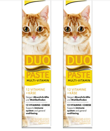 Gimcat Multi-Vitamin Duo Paste Peynirli Kedi Macunu 50 gr x 2 Adet