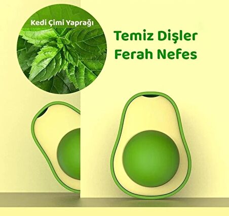 Avokado Şeklinde Catnipli Doğal Kedi Yalama Topu 6 Cm