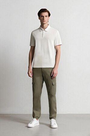DeFacto Jogger Gabardin Pantolon Beli Lastikli Kargo Cepli Lastikli Paça E1037AX24WNGN425