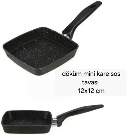 Yanmaz Yapışmaz Granit Kaplama Döküm Mini Tava (KARE)