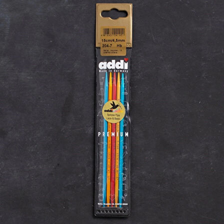 Addi Colibri 4,5mm 15cm Renkli Çorap Şişi - 204-7