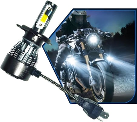 Motosiklet H4 Xenon Ampul 4000lümen Power Led 6000k Beyaz 1 Adet