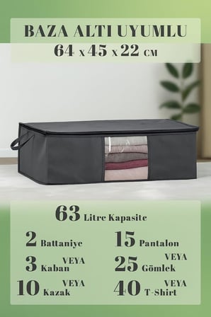 Pencereli Baza Hurç Baza Altı Düzenleyici Set (64 * 45 * 22 Cm, Adet, 3)