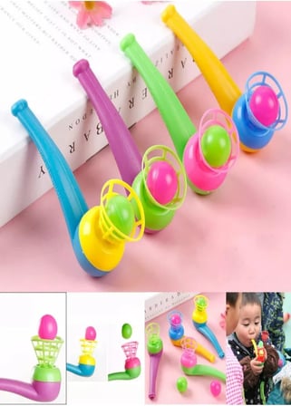 20 Adet Saksafon Pipet Top Üfleme Oyunu Popit Eğitici Oyuncak