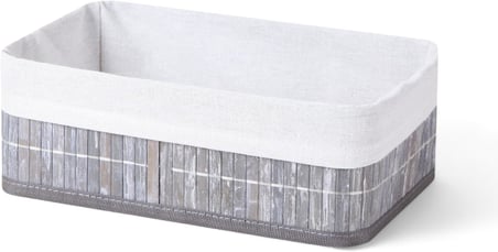 Bambu Çok Amaçlı Saklama Kutusu Düzenleyici Orta Boy Organizer, Dekoratif Bambu Düzenleyici GRİ (29x19x10cm)