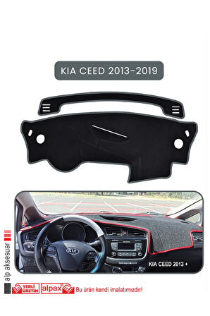 Kia Ceed 2013-2019 Torpido Koruma  Halısı -  Gri Kenar