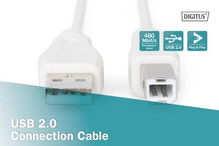 AK-300102-030-E 3M USB2.0 TYPE-A TO TYPE-B KABLO BEYAZ