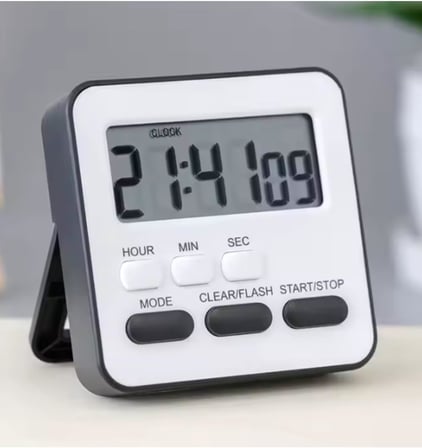 gaman Alarmlı Dijital Öğrenci Sınav Kronometresi 24 Saat Geri Sayım Cihazı Saat - Alarm/Kronometre Siyah-Beyaz
