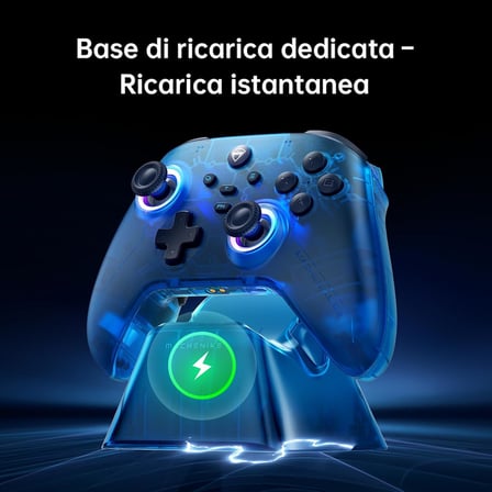 Machenike G3V2 Bluetooth Controller for Pc/Switch/Ios/Android, Hall Effect Joysticks, RGB Lighting Gaming Controller,2 Programmable Buttons,1000mah Battery With Charging Station, Blue