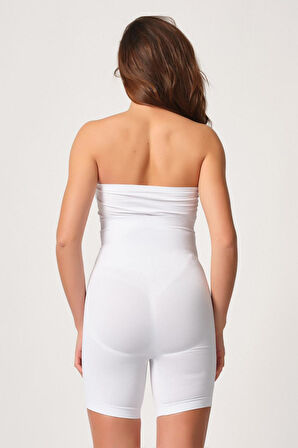 BEYAZ MI Emay 2087 Önden Agraflı Paçalı Korse