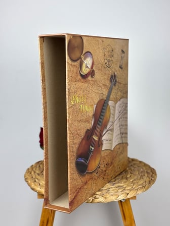 Rabsev Rs25 Fotoğraf Albümü 10x15cm 600 Lük Keman Desenli Kutulu Yatay Dikey Modeli