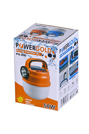 PG-200 USB ve Solar Şarjlı Acil Durum Lambası Çadır Kamp Feneri