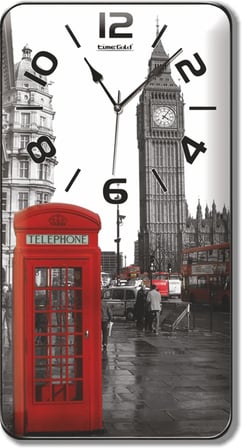 M3 Decorium Londra Saat Kulesi Kırmızı Telefon Kulübesi Manzaralı Duvar Saati