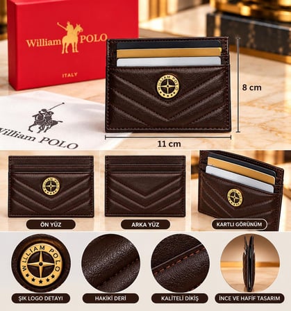 WİLLİAMPOLO Anka Hakiki Deri Unisex Kartlık-İnce Tasarım 