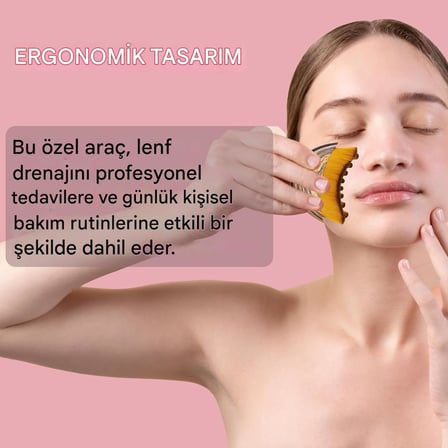 ® Yüz İçin Lenf Drenaj Masaj Fırçası – Ergonomik Lenfatik Kontur Yüz Fırçası, Çene Hattı Şekillendirici, Şişlik Giderici Manuel Yüz Masaj Aleti