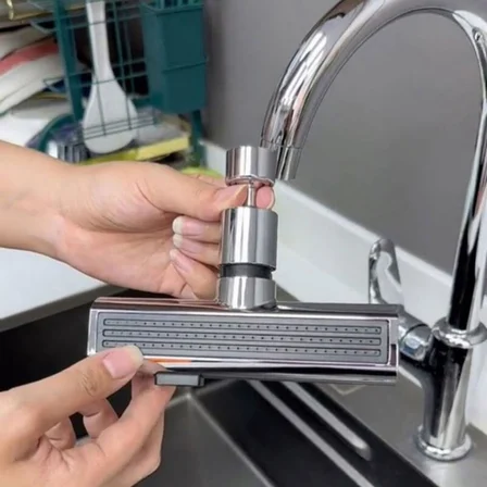 Mutfak ve Banyo İçin 1080 Derece Dönebilen Robotik Musluk Başlığı - Çok Fonksiyonlu Şelale Akışlı Havalandırıcı, M22/M24 Uyumlu, Kolay Kurulumlu Tasarruf Başlığı