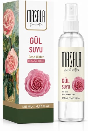 Saf Gül Suyu 125 ml%100 Doğal Yağlı Hidrosol - Tonik Rose Floral Water Hydrosol Tonic