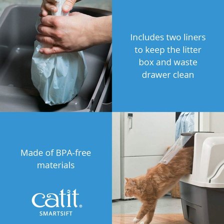 Smart Sift Otomatik Kedi Tuvalet Kabı, Gri/Beyaz, 66 x 48 x 63 cm