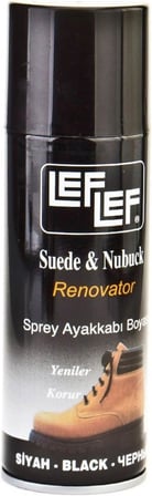 Leflef Süet ve Nubuk Ayakkabı Boyası, Koruyucu Yenileyici Sprey, 200 ml (Siyah)