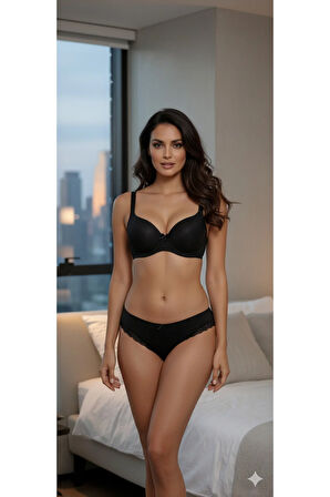 Sütyen Külot İç Çamaşır Takım Dolgusuz Göğüs Destekli Şık Gece Ayarlanır Askılı Takım