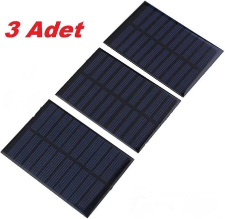 Dünya Magnet 3 Adet Güneş Paneli Solar Panel 6V 1W 200 Mah Arduino Güneş Enerjisi Batarya Güneş Pili